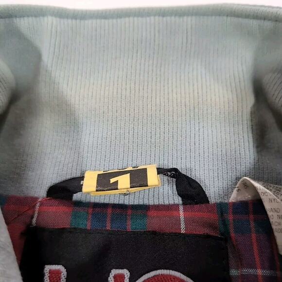 VTG WC Outerwear Jacket Mens Size XL Solid Gray Red Plaid Flannel Lined FLAWS - Picture 15 of 16